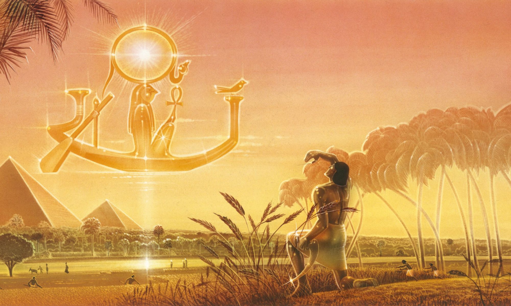 Illustration of Egyptian sun god Ra from national Geographic